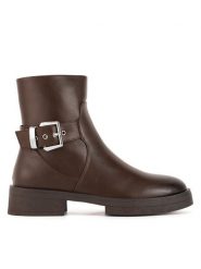 JENNY Botki HY6137-1 Brązowy. Brązowe botki Jenny, bez wzorów, bez obcasa, na płaskiej podeszwie, bez zapięcia. Za 143.99 zł.