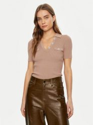 Guess Sweter W5RR25 Z2U00 Beżowy Regular Fit. Brązowe swetry Guess, m, z aplikacjami, z wiskozy, bez ramiączek. Za 225.00 zł.