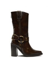 Bronx Botki Mya-Mae 34330-OS 3788 Brązowy. Brązowe botki Bronx, bez wzorów, ze skóry, bez obcasa, na słupku, bez zapięcia. Za 459.99 zł.