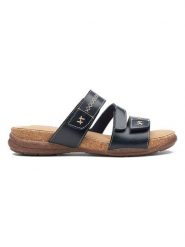 Clarks Skórzane klapki w kolorze czarnym rozmiar: 37,5. Czarne klapki Clarks, bez wzorów, ze skóry, klasyczne, z otwartym noskiem, bez obcasa, bez zapięcia. Za 152.99 zł.