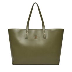 Torebka Tommy Hilfiger. Zielone torebki klasyczne Tommy Hilfiger, bez wzorów, klasyczne, bez dodatków. Za 519.99 zł.