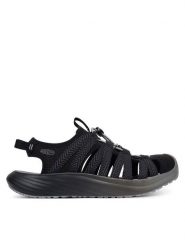 Keen Sandały Whisper Lite 1031960 Czarny. Czarne sandały Keen, bez wzorów, z materiału, bez obcasa, na płaskiej podeszwie, bez zapięcia. Za 499.99 zł.