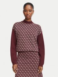 Guess Sweter W5BR23 Z3JD2 Bordowy Regular Fit. Czerwone swetry Guess, xs, z aplikacjami, z syntetyku, bez ramiączek. Za 434.99 zł.