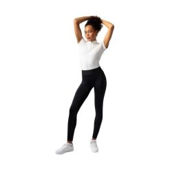 Damskie legginsy jeździeckie z pełną przyczepnością Horze Maia. Czarne legginsy HORZE, bez wzorów, z materiału, biznesowe, długie. Za 216.80 zł.