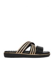 Go Soft Klapki CEO-W8087 Czarny. Czarne klapki GO SOFT, bez wzorów, ze skóry, bez obcasa, bez zapięcia. Za 99.99 zł.