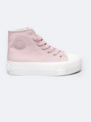 Trampki damskie wysokie różowe RR274739 601. Czerwone trampki BIG STAR, bez wzorów, z gumy, bez zapięcia. W wyprzedaży za 129.99 zł.