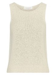MOSS COPENHAGEN Top dzianinowy w kolorze beżowym rozmiar: L/XL. Brązowe topy Moss Copenhagen, l, bez wzorów, z bawełny, bez kołnierzyka, bez ramiączek. Za 179.95 zł.