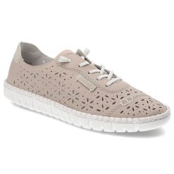 Różowe Półbuty Rieker Wygodne Obuwie Damskie. Czerwone buty treningowe Rieker, w ażurowe wzory, bez zapięcia, trekkingowe. Za 319.00 zł.