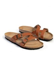 BACKSUN Klapki "Talca" w kolorze karmelowym rozmiar: 36. Brązowe klapki Backsun, bez wzorów, klasyczne, z okrągłym noskiem, bez obcasa, bez zapięcia. Za 117.99 zł.