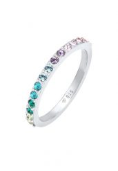 Elli Damska obrączka multi kolor Elegant Trend z kryształami ze srebra próby 925 Sterling Silver Pierścionki 1 ct Damski. Szare pierścionki Elli, srebrne. Za 198.79 zł.