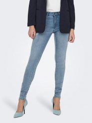 ONLY Dżinsy - Skinny fit - w kolorze błękitnym rozmiar: XS/L32. Niebieskie jeansy ONLY, l, bez wzorów, klasyczne, z podwyższonym stanem. Za 61.46 zł.