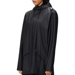 Kurtka RAINS JACKET W3 Czarny. Czarne kurtki Rains, s, bez wzorów, z materiału, z kapturem. Za 212.99 zł.