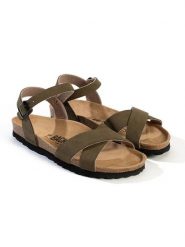 BACKSUN Sandały w kolorze khaki rozmiar: 38. Brązowe sandały Backsun, bez wzorów, klasyczne, z otwartym noskiem, bez obcasa, bez zapięcia. Za 130.99 zł.