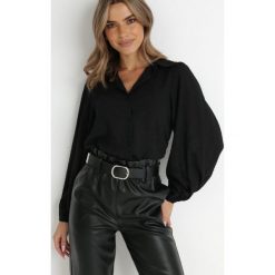 Czarna Koszula z Błyszczącą Nitką Kleni. Czarne koszule Born2be, l, bez wzorów, z tkaniny, eleganckie, bez kołnierzyka, bez ramiączek. W wyprzedaży za 118.99 zł.