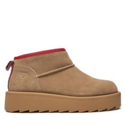 Botki Tamaris. Brązowe botki Tamaris, bez wzorów, bez obcasa, na płaskiej podeszwie, bez zapięcia. Za 319.99 zł.