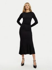Guess Sukienka codzienna W5RK1K KC1J2 Czarny Bodycon Fit. Czarne sukienki Guess, na co dzień, l, z aplikacjami, z wiskozy, bez kołnierzyka, bez ramiączek, bodycon. Za 399.99 zł.