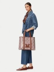 Max Mara Beachwear Torebka 2616511059650 Brązowy. Brązowe shopper bag Max Mara Beachwear, bez wzorów, ze skóry, bez dodatków. Za 944.99 zł.