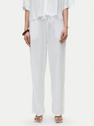 Vero Moda Spodnie materiałowe Linn 10305091 Biały Loose Fit. Białe spodnie materiałowe Vero Moda, bez wzorów, ze lnu. Za 119.99 zł.