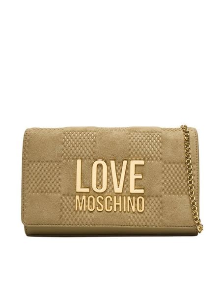 LOVE MOSCHINO Torebka JC4127PP0NKB110A Beżowy. Brązowe kopertówki Love Moschino, bez wzorów, ze skóry, wizytowe, bez dodatków. Za 599.99 zł.