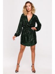 Made of emotion Sukienka w kolorze zielonym rozmiar: XL. Zielone sukienki Made Of Emotion, xl, bez wzorów, bez kołnierzyka, bez ramiączek, mini. Za 219.99 zł.