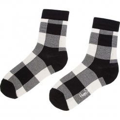 Skarpety Wysokie Unisex HAPPY SOCKS - GIH01-9000 Biały Czarny. Białe skarpetki Happy Socks, z bawełny. Za 34.90 zł.