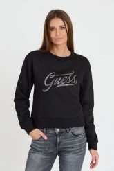 GUESS Czarna bluza z cyrkoniami. Czarne bluzy Guess, s, z aplikacjami, bez kaptura. W wyprzedaży za 239.99 zł.