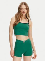 Fila Top Lissey FAW1028 Zielony Cropped Fit. Zielone topy Fila, s, bez wzorów, z bawełny, bez kołnierzyka, bez ramiączek. Za 69.99 zł.