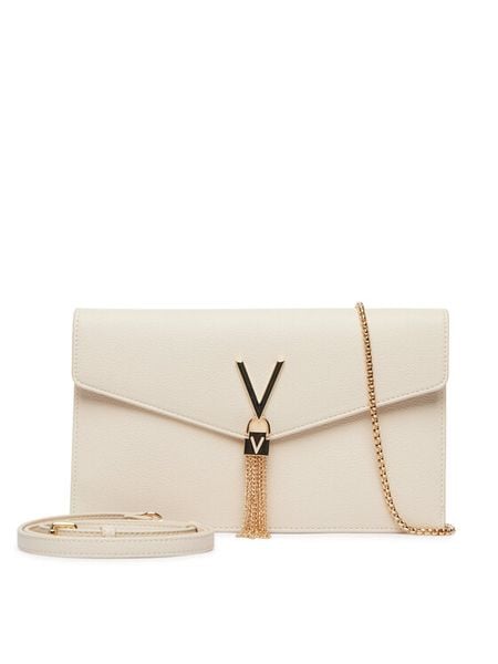 Valentino Torebka Luxe VBS9XJ17 Écru. Białe kopertówki Valentino, bez wzorów, ze skóry, wizytowe, bez dodatków. Za 373.99 zł.
