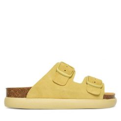 Klapki Scholl. Żółte klapki Scholl, bez wzorów, bez obcasa, bez zapięcia. Za 421.99 zł.