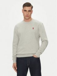 AMI Paris Bluza BFUSW035.730 Szary Regular Fit. Szare bluzy AMI PARIS, s, bez wzorów, z bawełny, bez kaptura. Za 869.99 zł.