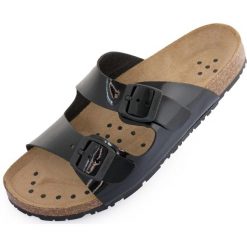 Kapcie medyczne Abeba czarne. Czarne kapcie Puma, bez wzorów, z materiału. Za 179.99 zł.