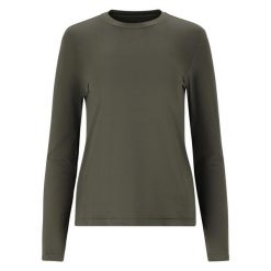 Damska koszulka z długim rękawem Athlecia Almi. Zielone t-shirty sportowe Endurance, bez wzorów, bez ramiączek, trekkingowe. Za 143.50 zł.
