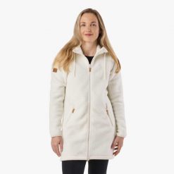 Bluza polarowa turystyka damska Swedemount Nordkap Pile Coat wodoodporna. Białe bluzy bez kaptura SWEDEMOUNT, bez wzorów, z polaru, trekkingowe. Za 399.99 zł.