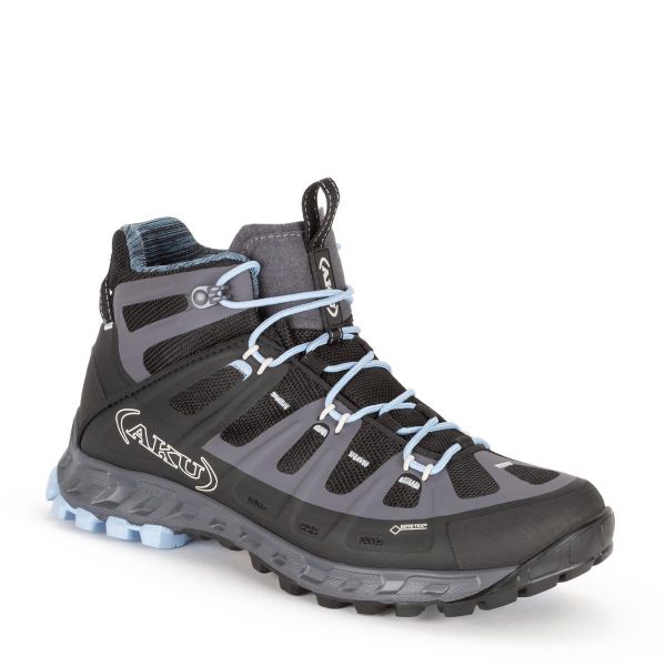Buty trekkingowe damskie Aku Selvatica Mid GTX. Czarne buty trekkingowe Aku, bez wzorów, bez zapięcia, trekkingowe. Za 469.00 zł.