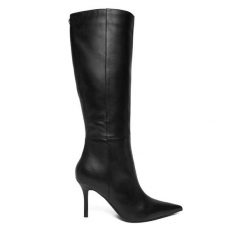 Kozaki Guess. Czarne kozaki Guess, z aplikacjami, bez obcasa, na szpilce, bez zapięcia. Za 1,259.00 zł.