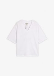 T-shirt oversize z czystej bawełny organicznej. Białe t-shirty bonprix, bez wzorów, z bawełny, bez kołnierzyka, bez ramiączek. Za 27.99 zł.