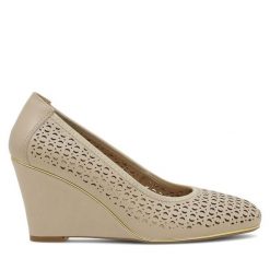 Półbuty Lasocki. Brązowe półbuty wsuwane Lasocki, bez wzorów, bez obcasa, na koturnie. Za 279.99 zł.