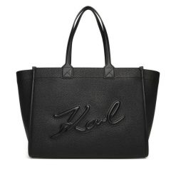 Torebka KARL LAGERFELD. Czarne shopper bag KARL LAGERFELD, bez wzorów, bez dodatków. Za 879.99 zł.