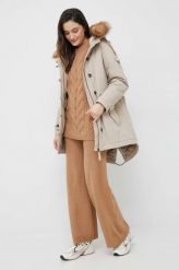 Pepe Jeans kurtka Aria damska kolor beżowy przejściowa. Brązowe kurtki Pepe Jeans, m, bez wzorów, z futra, bez kaptura. W wyprzedaży za 558.99 zł.