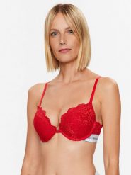Guess Biustonosz z fiszbiną Belle O3RC18 KBBT0 Czerwony. Czerwone biustonosze Guess, z aplikacjami, z syntetyku. Za 119.99 zł.
