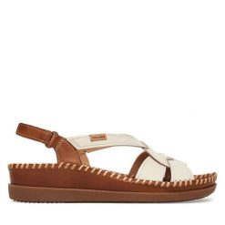 Sandały Pikolinos. Białe sandały Pikolinos, bez wzorów, bez obcasa, na płaskiej podeszwie, bez zapięcia. Za 559.99 zł.