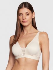 Triumph Biustonosz bezfiszbinowy Aura 10213131 Beżowy. Brązowe biustonosze Triumph, bez wzorów, z syntetyku. Za 139.99 zł.