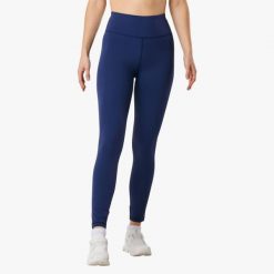 Długie legginsy treningowe damskie Swedemount Move Long Tights szybkoschnące. Niebieskie legginsy SWEDEMOUNT, bez wzorów, z tkaniny, długie. Za 185.00 zł.