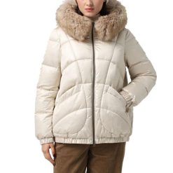 Kurtka GEOX W BACKSIE Niebieski. Niebieskie kurtki Geox, bez wzorów, z tkaniny, sportowe, bez kaptura. Za 595.99 zł.