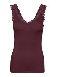 ONLY Top w kolorze bordowym rozmiar: M. Czerwone topy ONLY, m, bez wzorów, z koronki, bez kołnierzyka, bez ramiączek. Za 52.67 zł.