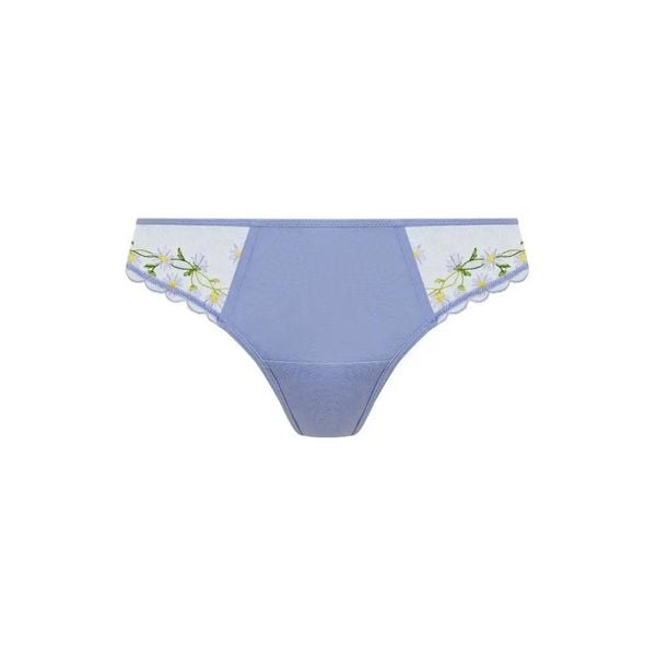 Stringi damskie Freya Entwined. Niebieskie stringi Freya, z aplikacjami, z koronki. Za 159.50 zł.