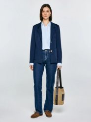 Marynarka damska slim granatowa Norbia 403. Niebieskie marynarki i żakiety BIG STAR, l, bez wzorów, z tkaniny, biznesowe, bez ramiączek. Za 359.99 zł.