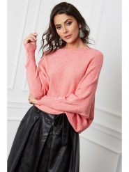 So Cachemire Sweter "Dragor" w kolorze łososiowym rozmiar: M. Pomarańczowe swetry So Cachemire, m, bez wzorów, z kaszmiru, bez ramiączek. Za 196.70 zł.