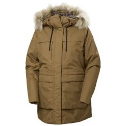 Parka damska z kapturem Helly Hansen Coastal. Brązowe płaszcze Helly Hansen, na zimę, bez wzorów, sportowe, z kapturem. Za 1,145.00 zł.