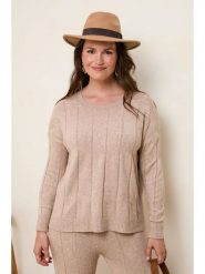 Curvy Lady Sweter w kolorze jasnobrązowym rozmiar: 44/46. Brązowe swetry Curvy Lady, bez wzorów, klasyczne, bez ramiączek. Za 119.68 zł.